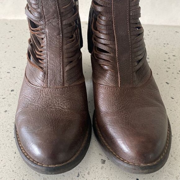 Sbicca Boots Jeronimo Brown Leather Ankle Western Booties Women’s Size 7 - Picture 10 of 12